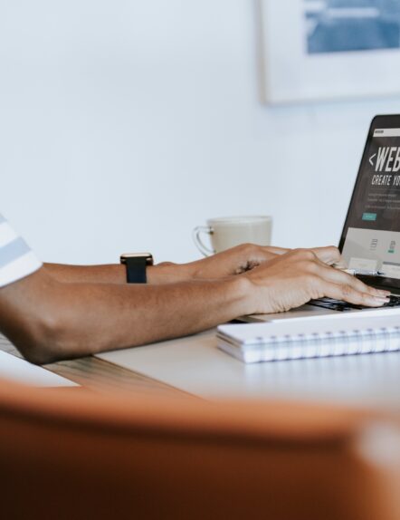 Web designer on computer